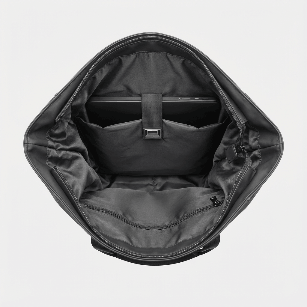 Intérieur du sac à dos roll-top Skood vue de dessus