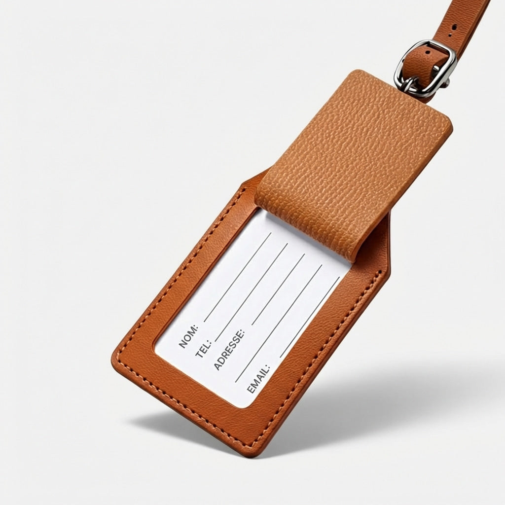 étiquette de bagage avec carte d’identification